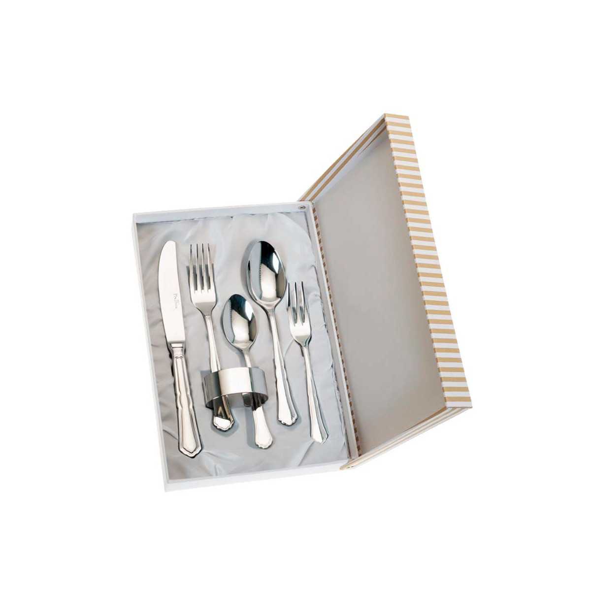 ESTUCHE 5 CUBIERTOS Y SERVILLETERO BEIGE