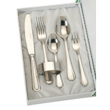 SET 5 CUBIERTOS Y SERVILLETERO ESTUCHE BEIGE