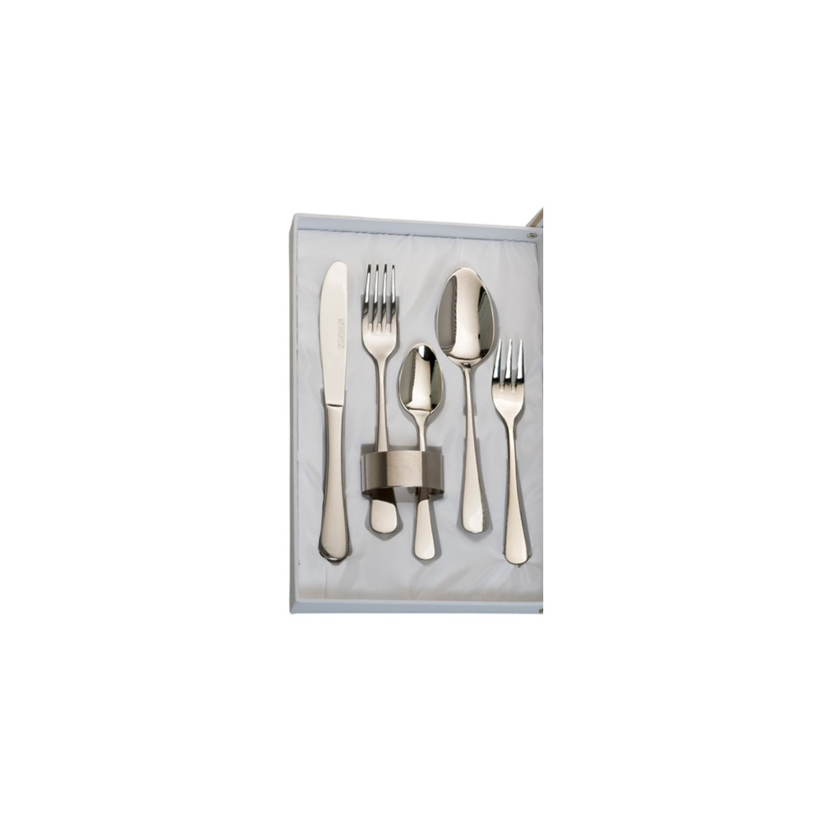ESTUCHE 5 CUBIERTOS + SERVILLETERO BEIGE