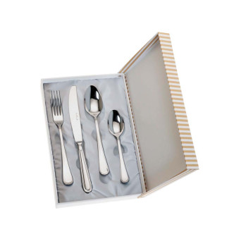 SET 4 CUBIERTOS CADETE ACERO ESTUCHE BEIGE