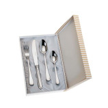 SET 4 CUBIERTOS CADETE ACERO ESTUCHE BEIGE