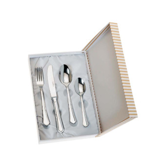 SET 4 CUBIERTOS CADETE ACERO ESTUCHE BEIGE