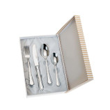 SET 4 CUBIERTOS CADETE ACERO ESTUCHE BEIGE