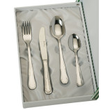 SET 4 CUBIERTOS CADETE ACERO ESTUCHE BEIGE