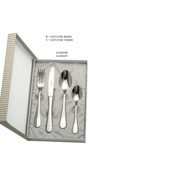 SET 4 CUBIERTOS ESTUCHE BEIGE