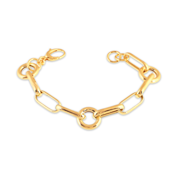 PULSERA SEÑORA PLATA 925 BAÑO ORO 22.5CMS