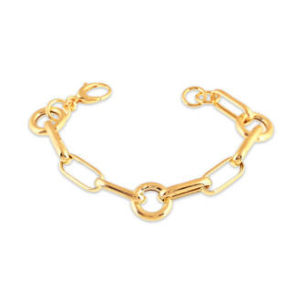 PULSERA SEÑORA PLATA 925 BAÑO ORO 22.5CMS