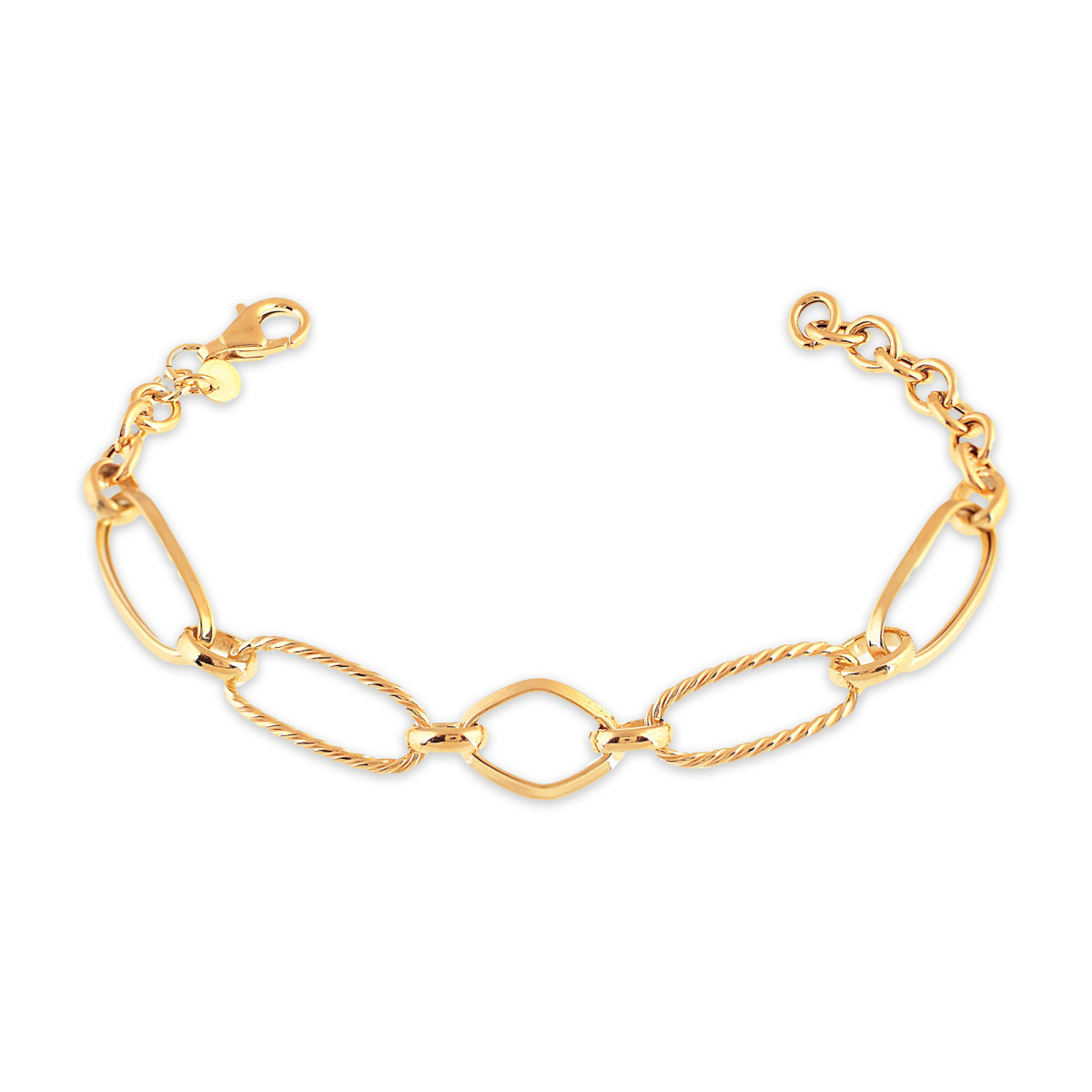 PULSERA SEÑORA PLATA 925 BAÑADA ORO 22.5CMS