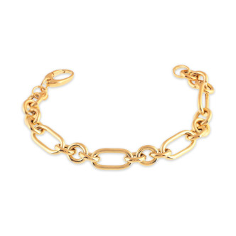 PULSERA SEÑORA PLATA 925 BAÑO DORADO 22.5CMS