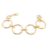 PULSERA SEÑORA PLATA 925 22.5CMS BAÑO DORADO