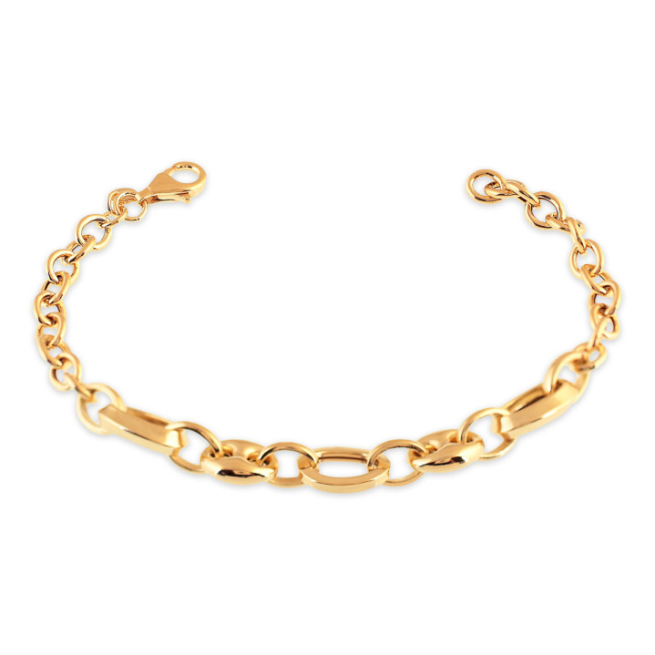 PULSERA SEÑORA PLATA 925 BAÑO DORADO