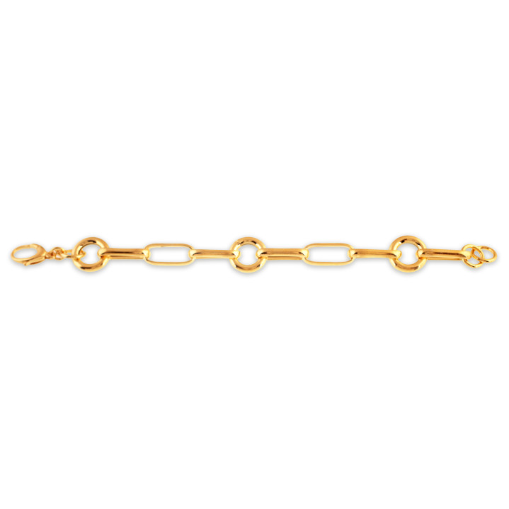 PULSERA SEÑORA PLATA 925 BAÑO ORO 22.5CMS