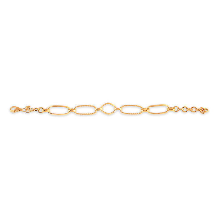 PULSERA SEÑORA PLATA 925 BAÑADA ORO 22.5CMS