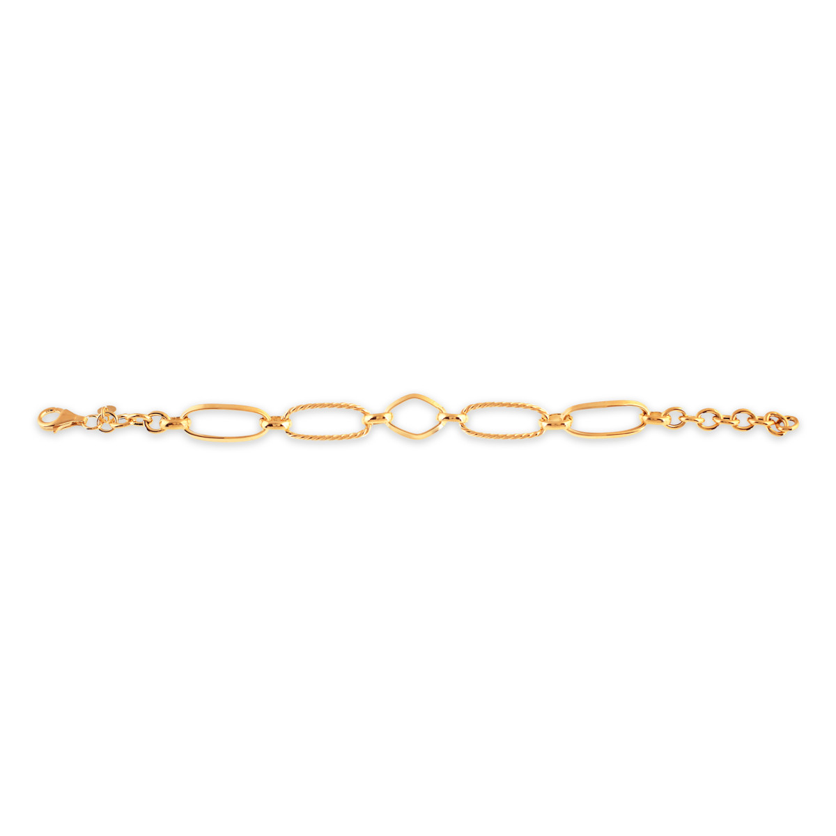 PULSERA SEÑORA PLATA 925 BAÑADA ORO 22.5CMS