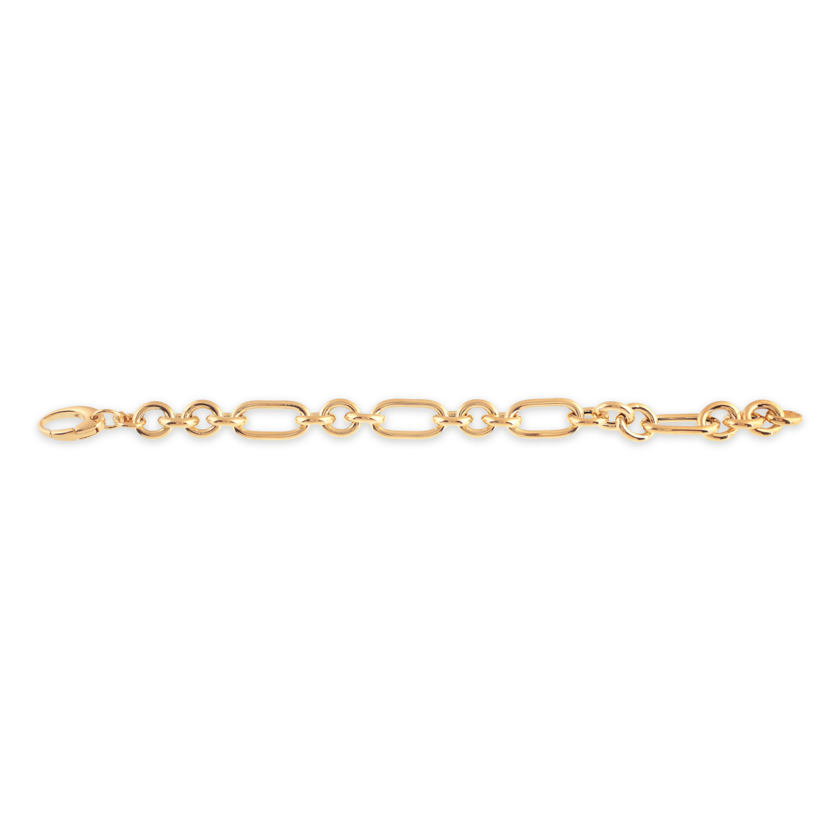 PULSERA SEÑORA PLATA 925 BAÑO DORADO 22.5CMS