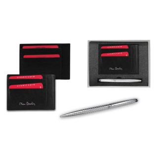 SET TARJETERO PIEL + BOLIGRAFO P. CARDIN