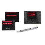 SET TARJETERO PIEL + BOLIGRAFO P. CARDIN