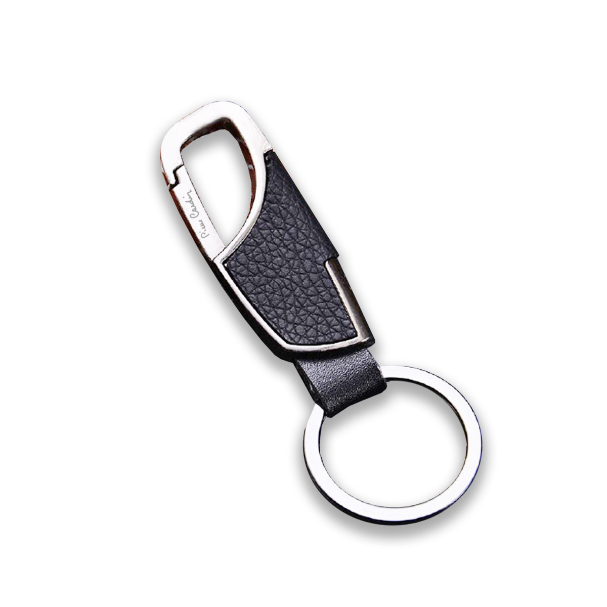 LLAVERO PLATEADO NEGRO PIERRE CARDIN
