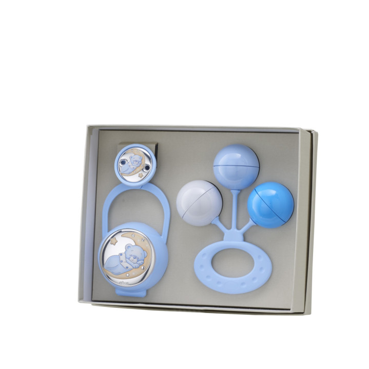 SET PINZA+P.CHUPETES+SONAJERO OSO LUNA
