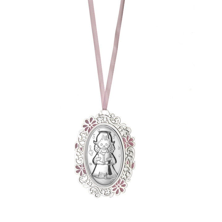 MEDALLON OVAL METALICO ANGEL LIBRO