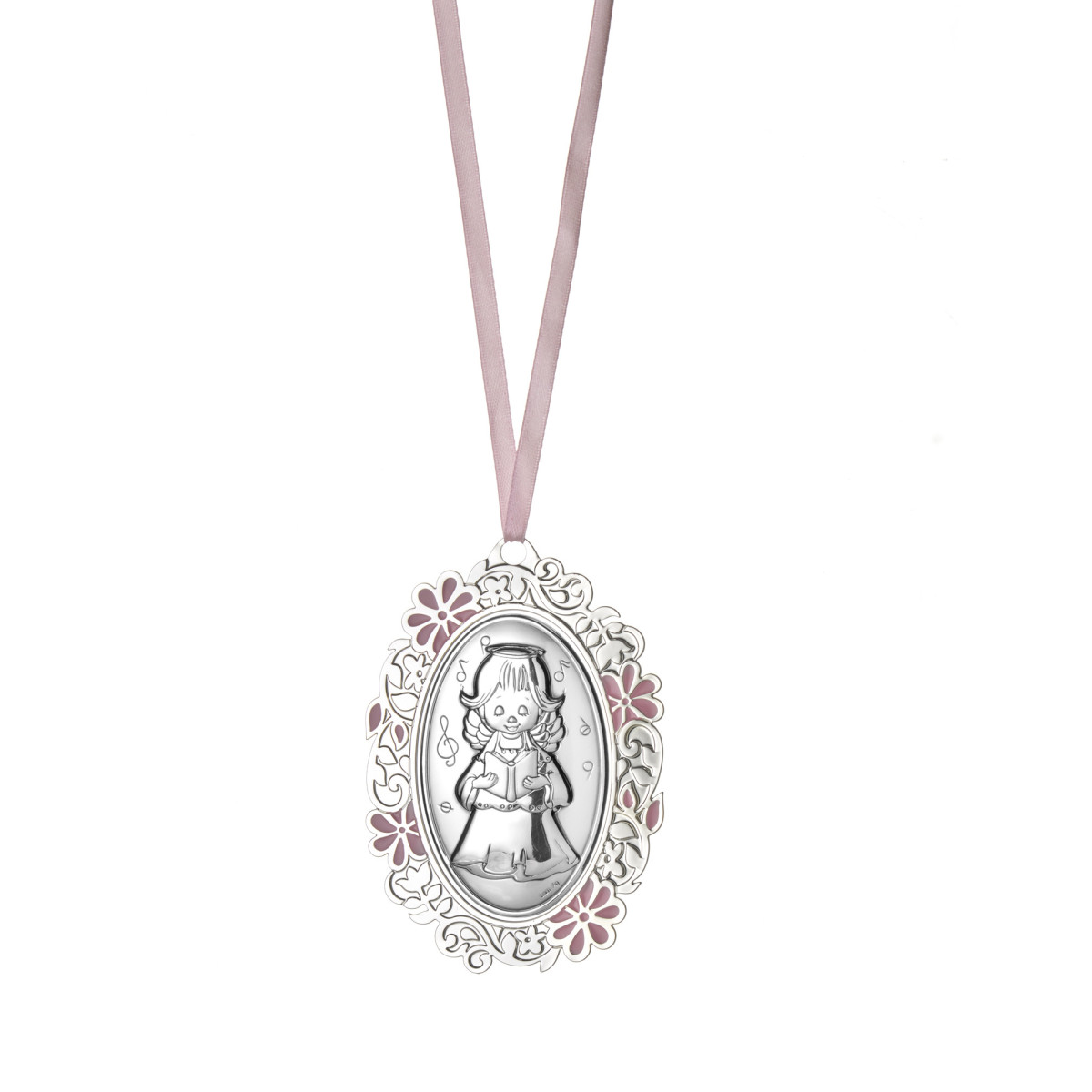 MEDALLON OVAL METALICO ANGEL LIBRO
