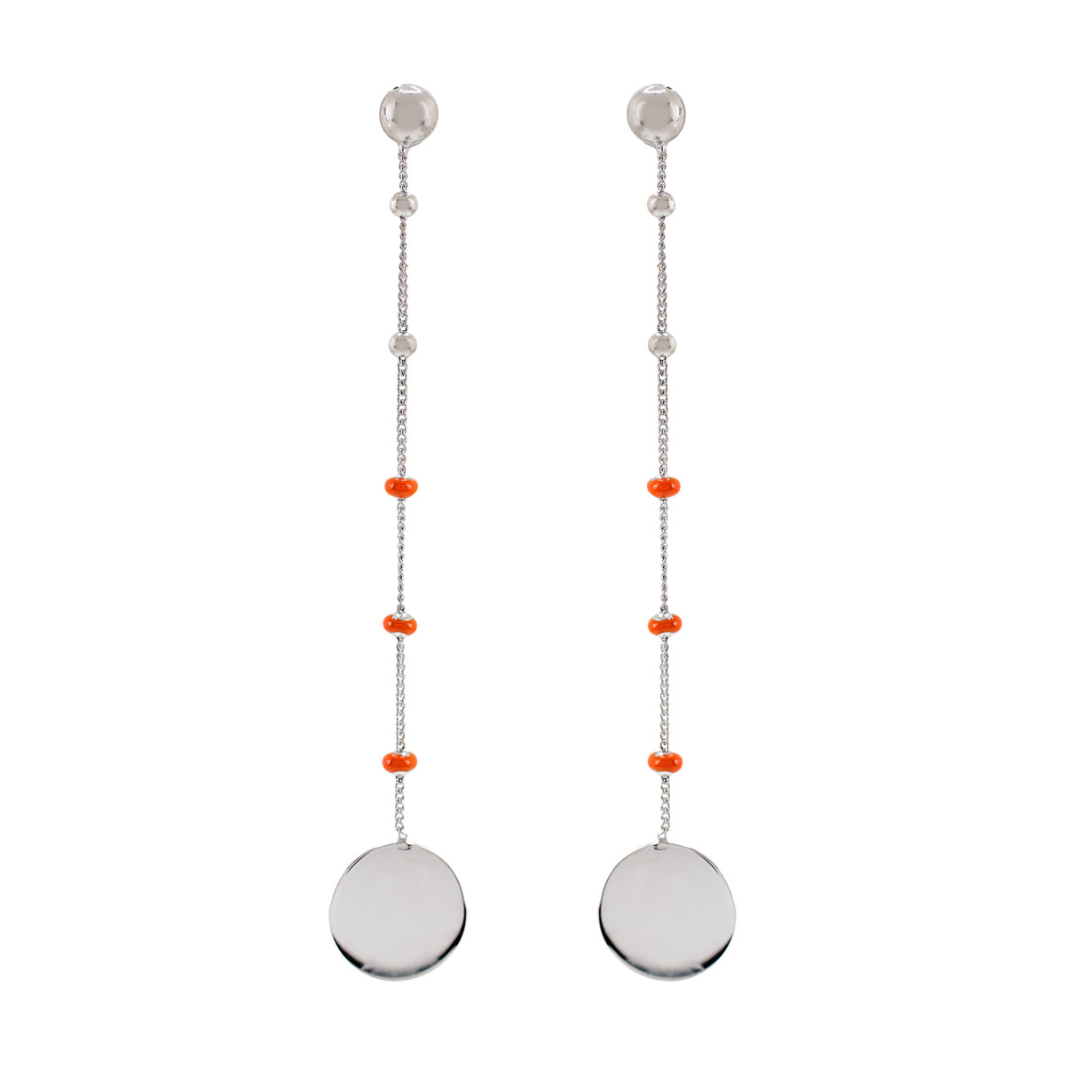 PENDIENTES PLATA 925 CIRCULO, ESMALTADO