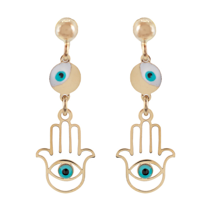 PENDIENTES PLATA 925 MANO FATIMA OJO
