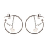PENDIENTES ARO PLATA 925 CORAZON COLGANTE