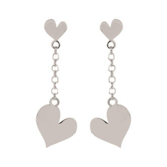 PENDIENTES PLATA 925 CORAZONES COLGANTES