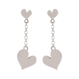 PENDIENTES PLATA 925 CORAZONES COLGANTES