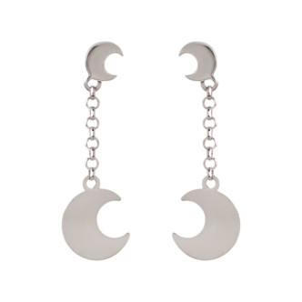 PENDIENTES PLATA 925 COLGANTES LUNA