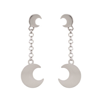 PENDIENTES PLATA 925 COLGANTES LUNA