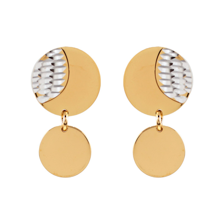 PENDIENTES PLATA 925 CIRCULOS DORADOS