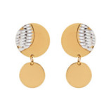 PENDIENTES PLATA 925 CIRCULOS DORADOS