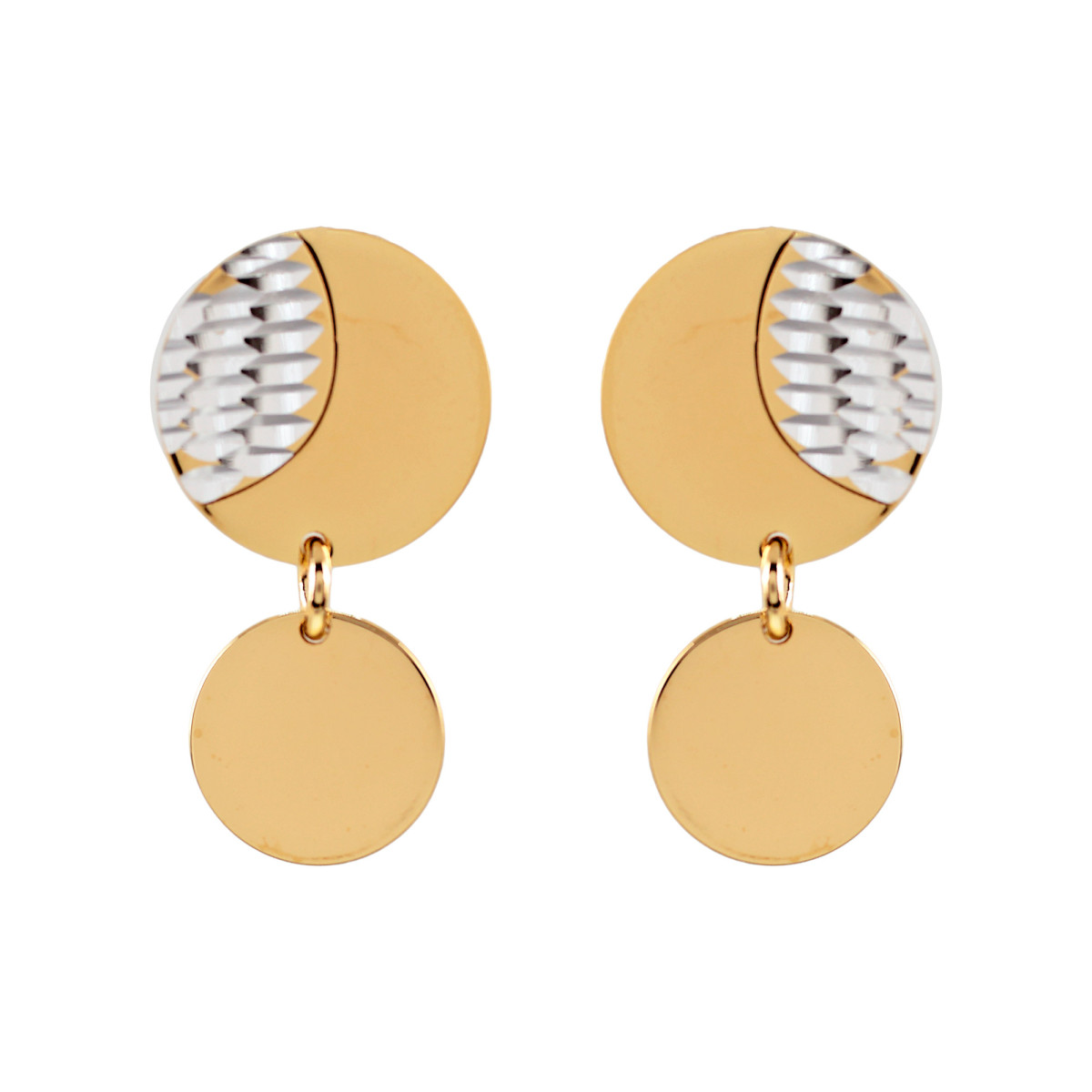 PENDIENTES PLATA 925 CIRCULOS DORADOS