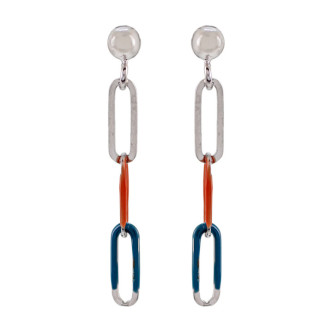 PENDIENTES PLATA 925 ESMALTADO NARANJA