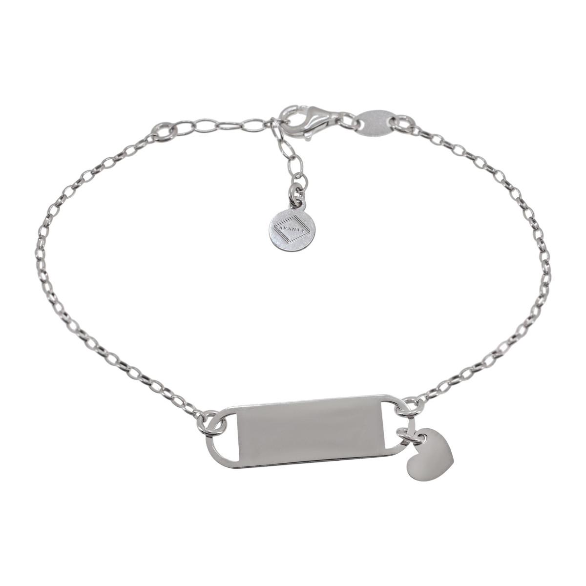 PULSERA PLATA 925 17+3 CORAZON COLGANTE