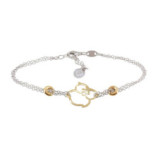 PULSERA PLATA 925 17+3CMS BICOLOR BUHO