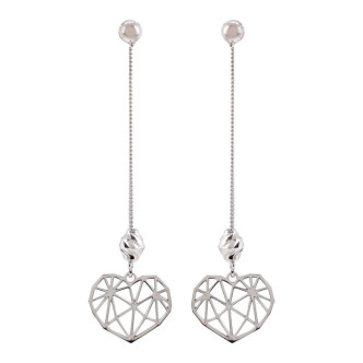 PENDIENTES PLATA 925 COLGANTE CORAZON