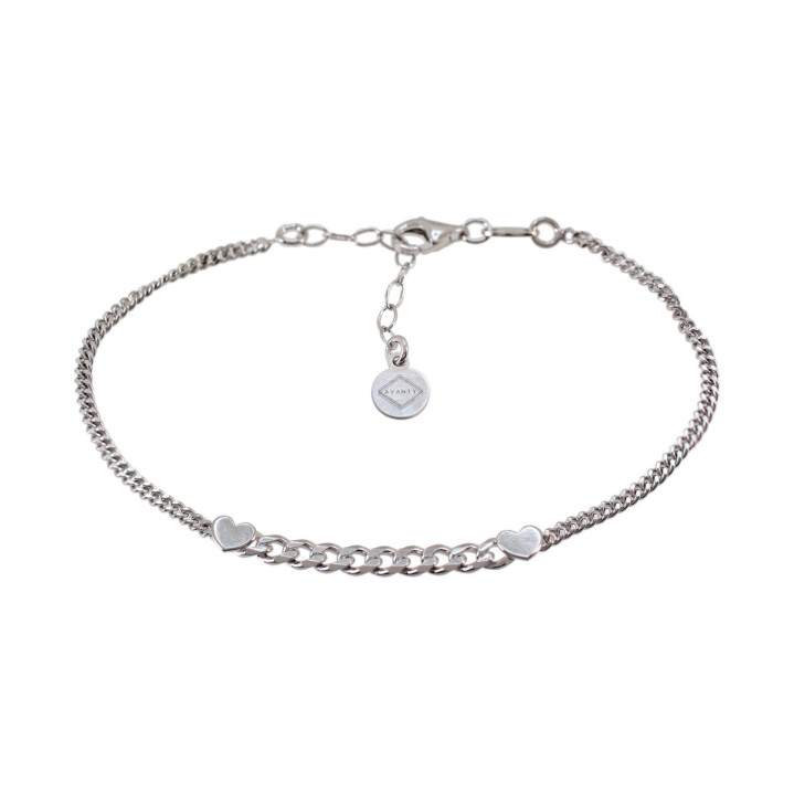 PULSERA PLATA 925 17+3CMS CORAZON