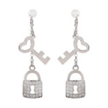 PENDIENTES PLATA 925 LLAVE Y CANDADO