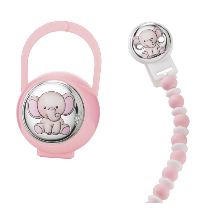 SET PINZA+P.CHUPETES ELEFANTE COLOR