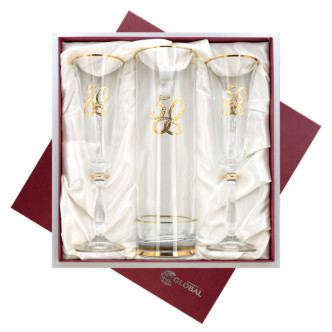 ESTUCHE CONMEMORATIVO COPAS Y JARRON
