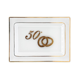 ESTUCHE BANDEJA CRISTAL CONMEMORATIVA 24.5X18CMS