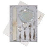 ESTUCHE CUBIERTOS VELA BAUSTISMAL Y CONCHA PLAT.