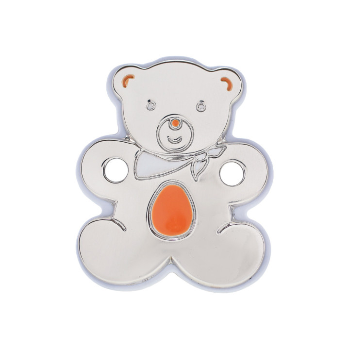 PINZA CHUPETE OSO PAÑUELO ESMALTADO PLATA 925