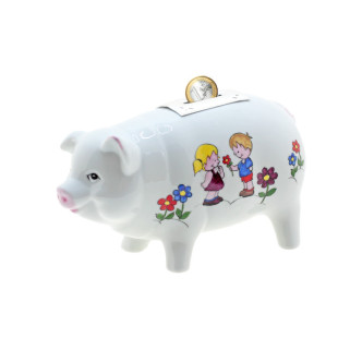 HUCHA PORCELANA CERDITO NIÑOS 17X9X7