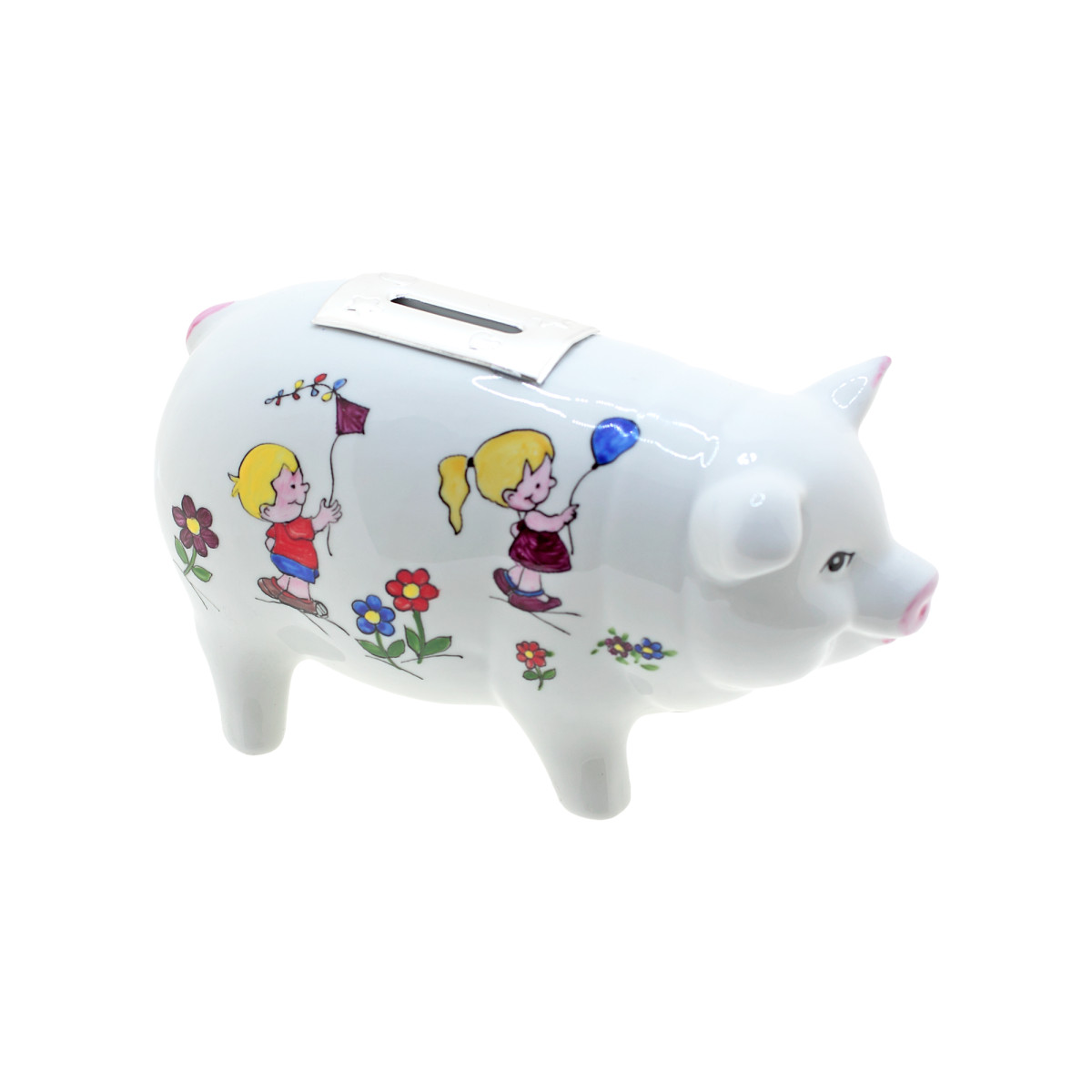 HUCHA PORCELANA CERDITO NIÑOS 17X9X7