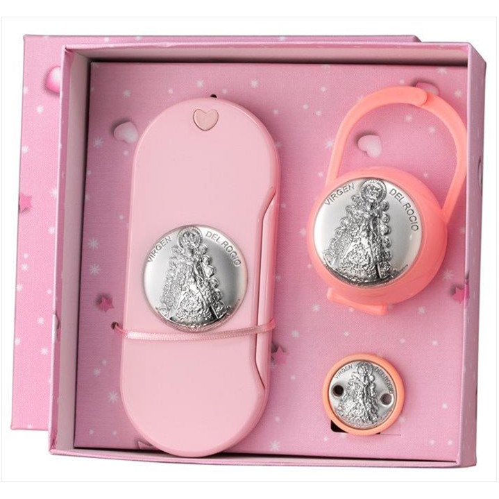SET PINZA+PORTACHUPETES+CUBIERTOS VIRGEN DEL ROCIO