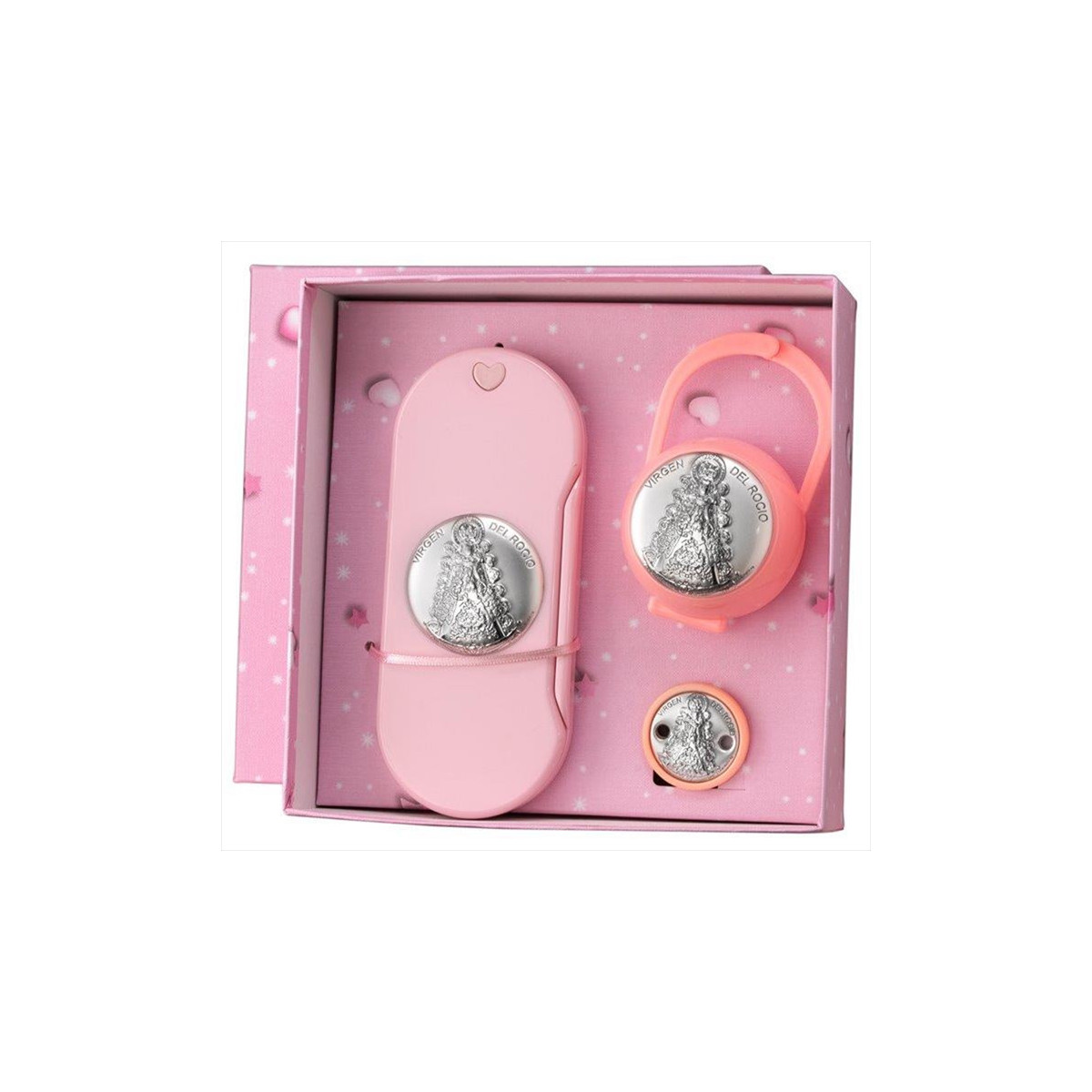 SET PINZA+PORTACHUPETES+CUBIERTOS VIRGEN DEL ROCIO